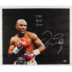Floyd Mayweather Signed 22x26 Print On Canvas Inscribed "The Best Ever" (Beckett COA)