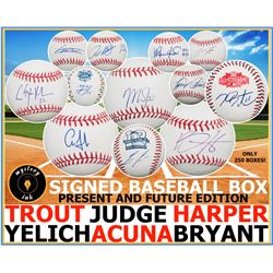 Mystery Ink Present And Future Baseball Box! 1 Current Star or Top Prospect Signed Baseball In Every