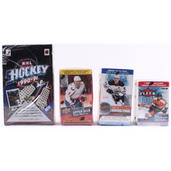 Lot of (4) Card Sets with 1990-91 Upper Deck Hockey, 2015-16 Upper Deck Series 2 Hockey, 2017-18 Upp