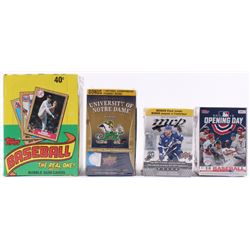 Lot of (4) Card Sets with 1987 Topps Baseball, 2019 Topps Opening Day Baseball, 2018-19 Upper Deck M