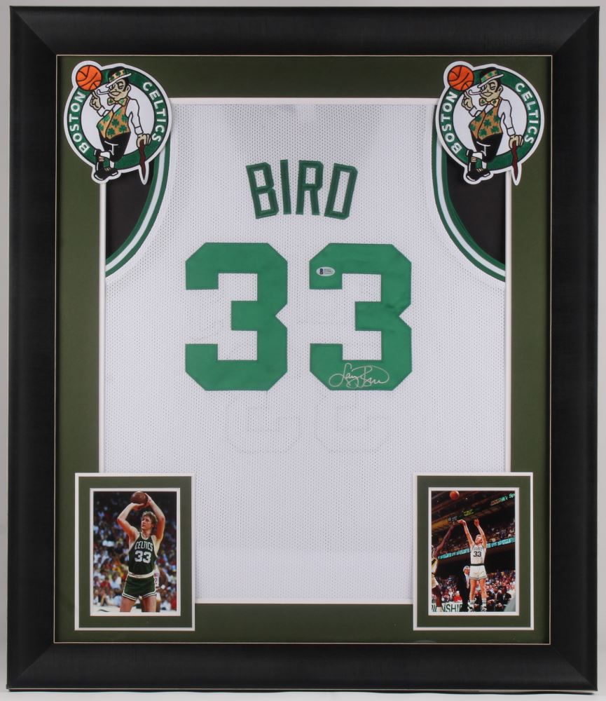 larry bird signed jersey framed