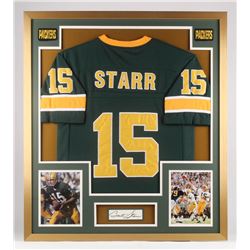 Bart Starr Signed 32x36 Custom Framed Cut Display (PSA LOA)