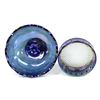 Image 2 : 2 Pieces Iridescent Peacock Blue Carnival Glass