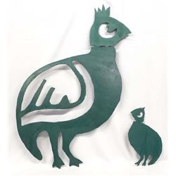 2 Metal Art Quail, MUST BE PICKED UP