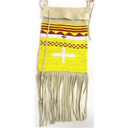 Native American Beaded Leather Possibles Bag