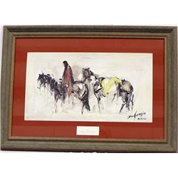 2002 Framed De Grazia Print ''Alone''