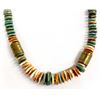 Image 1 : Large Turquoise, Red Shell, & Brass Bead Necklace
