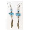 Image 1 : Navajo Sterling & Turquoise Bear Fetish Earrings
