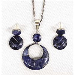 Taxco Sterling and Sodalite Necklace & Earrings