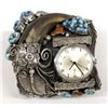 Image 1 : Navajo Sterling Turquoise & Claw Watch Bracelet