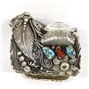 Image 2 : Navajo Sterling Turquoise & Claw Watch Bracelet
