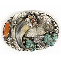 Vintage Navajo Belt Buckle by Herbert Platero