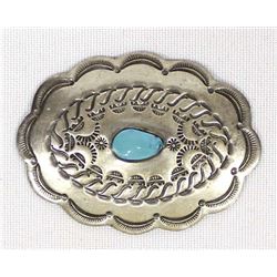 Navajo Sterling Turquoise Pin Pendant