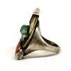 Image 2 : Navajo Sterling Turquoise Coral Claw Ring, 10.5