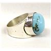Image 2 : Sterling Silver and Stabilized Turquoise Ring, 9