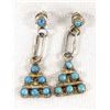 Image 1 : Zuni Sterling Petit Point Turquoise Earrings