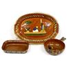 Image 1 : 3 Pieces of Mexican Hand Painted Redware Pottery