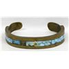 Image 1 : Brass and Inlay Turquoise Cuff Bracelet