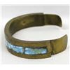Image 2 : Brass and Inlay Turquoise Cuff Bracelet