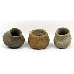 3 Miniature Native American Prehistoric Pots