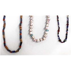 3 Vintage Trade Bead Necklaces