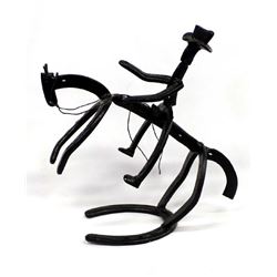 Cowboy Bucking Bronc Horseshoe Art