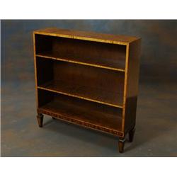 Bokhylla, björk, intarsia i olika träslag, märkt: