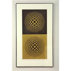Victor Vasarely, färgserigrafi, "Meta 6", 183/225