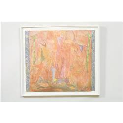 Helmtrud Nyström, färglitografi, "Hjortkonung", 1