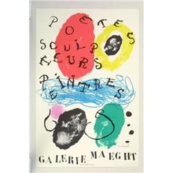 Joan Miro, affisch, "Poetes sculpteurs peintures"