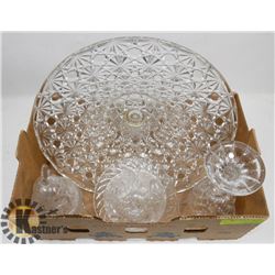 FLAT OF ASSORTED CRYSTAL SERVING DISHES