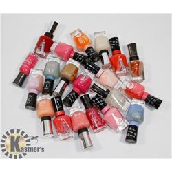 BAG OF ASSORTED NAIL POLISH.