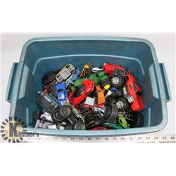 TOTE OF DIECAST, HOT WHEELS, JOHN DEERE & MORE
