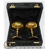 Image 1 : VINTAGE SET OF 2 BRASS CHALICES