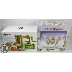 NEW SPIRALIZE TRI BLADE VEG SLICER WITH FLORA