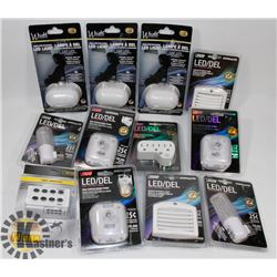 FLAT OF LED SEALED NIGHT LIGHTS AND MORE