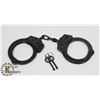 Image 1 : NEW UZI BLACK HEAVY METAL HANDCUFFS WITH KEYS