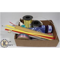 LOT OF ASSORTED KNITTING NEEDLES, CROCHET COTTON