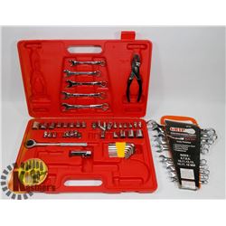 BOX WITH 2 PARTIAL SETS OF TOOLS