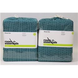 LOT OF TWO JERSEY SHEET SETS (SIZE TWIN XL)