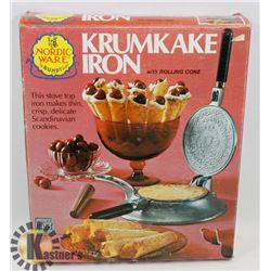 NORDIC WARE KRUMKAKE IRON WITH ROLLING CONE