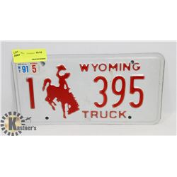 WYOMING LICENSE PLATE