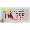 Image 1 : WYOMING LICENSE PLATE