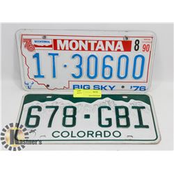 MONTANA AND COLORADO LICENSE PLATES
