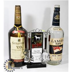 TWO VINTAGE GALLON SIZE LIQUOR BOTTLES WITH