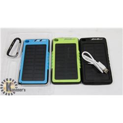 LOT OF 3 EDDIE BAUER SOLAR POWER BANKS 6000MAH