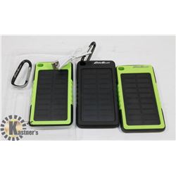 LOT OF 3 EDDIE BAUER SOLAR POWER BANKS 6000MAH
