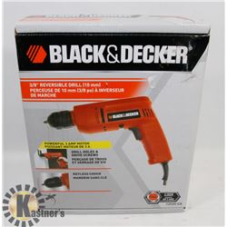 NEW BLACK AND DECKER 3/8 REVERSIBLE ELECTRIC DRILL