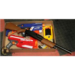 BOX W/ VARIOUS NERF GUNS ETC.