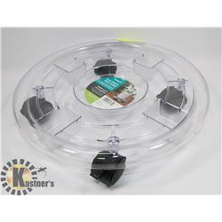 NEW 'PANACEA' CLEAR PLASTIC PLANT CADDY - HOLD